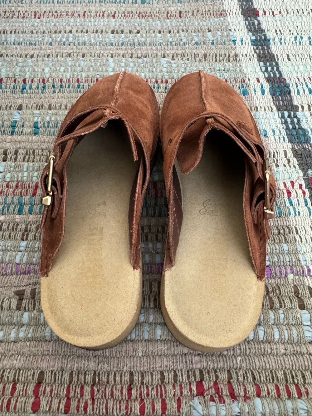 Clarks Suede Trek Wedge Mules